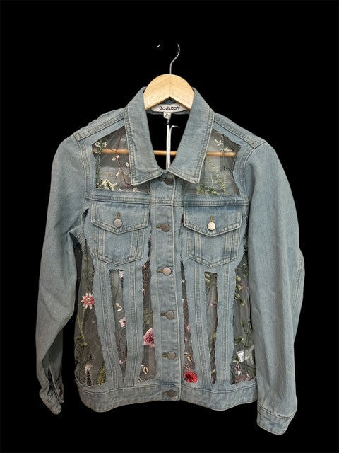 Denim Jacket (transparent flowers)