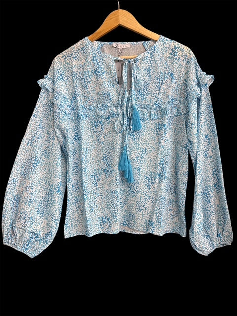 Printed Ruffle Blouse