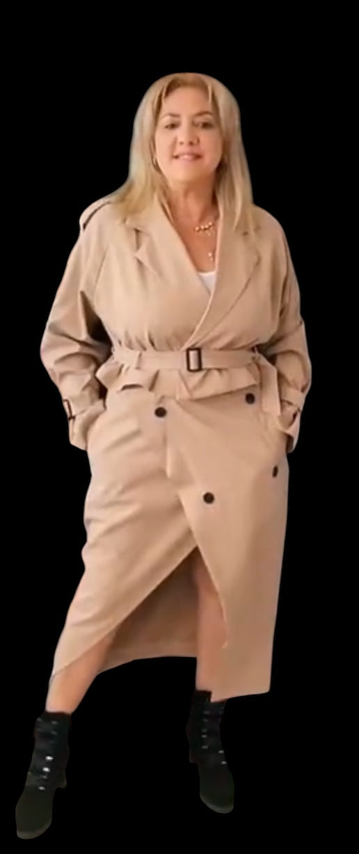 Crop Jacket and Skirt Set (KHAKI)