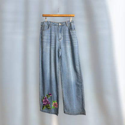 SOFT CHAJEANS, WITH INCRUSTED EMBROIDERY