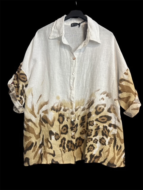 ANIMAL PRINT  BLOUSE - ONE SIZE