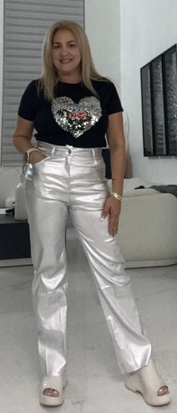 Pants (METALLIC WIDE LEG)