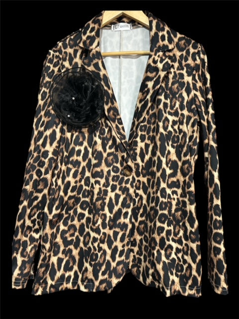 Blazer (Animal Print Black Flower)