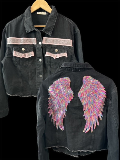 Denim Jacket (Pink Wings)